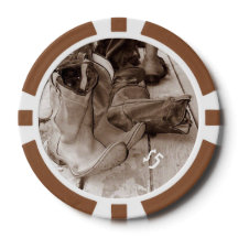 Chips de poker en argile Western Boots, personnali