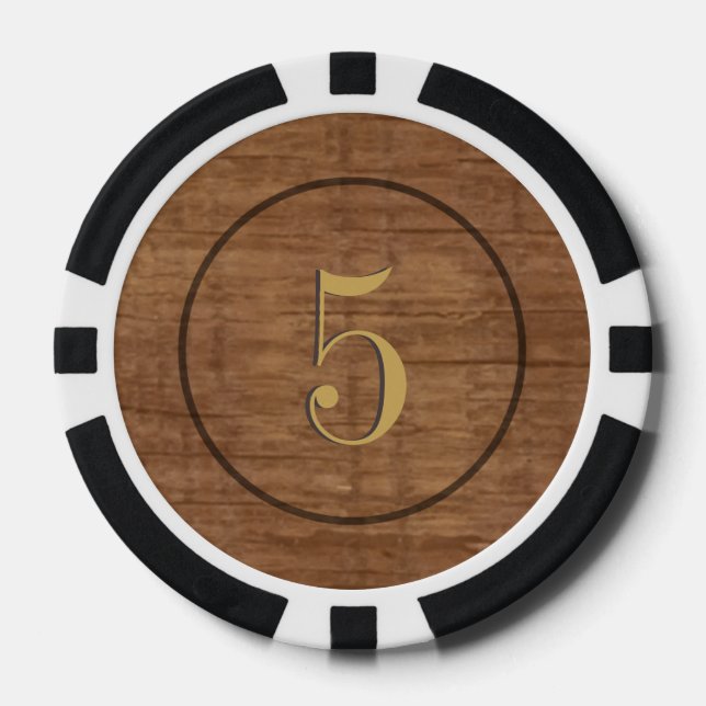 Lot De Jeton De Poker Chips de poker en bois vieux pin (Recto)