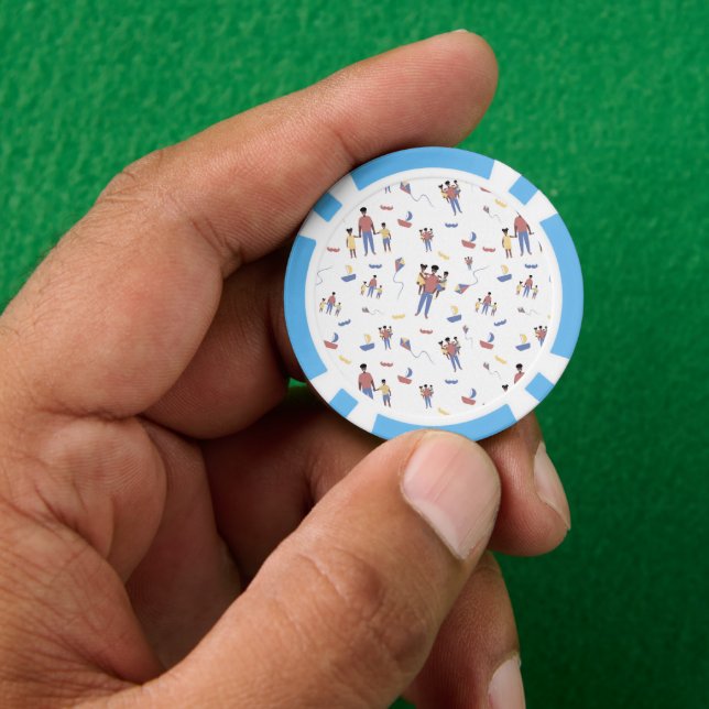 Lot De Jeton De Poker Chips de poker fête des pères (main)