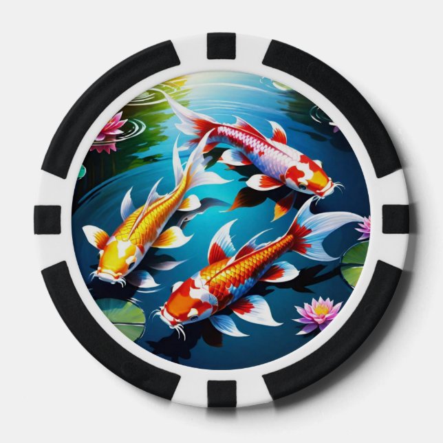Lot De Jeton De Poker Chips de poker Koi Fish (Recto)