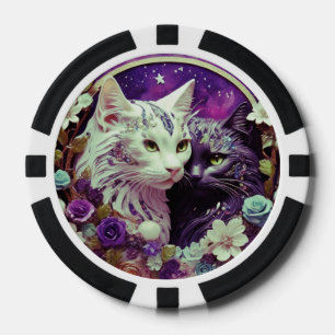 Lot De Jeton De Poker Chips de poker Lucky pour Amoureux de les chats