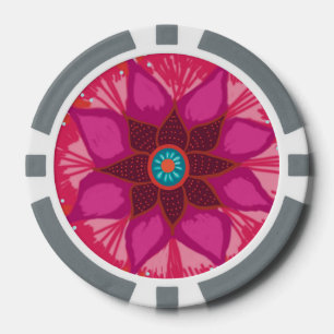 Lot De Jeton De Poker Chips de poker Mandala Flower Clay