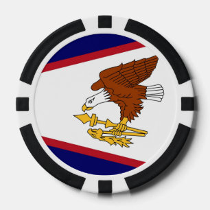 Lot De Jeton De Poker Chips de poker patriotique avec Drapeau des Samoa 