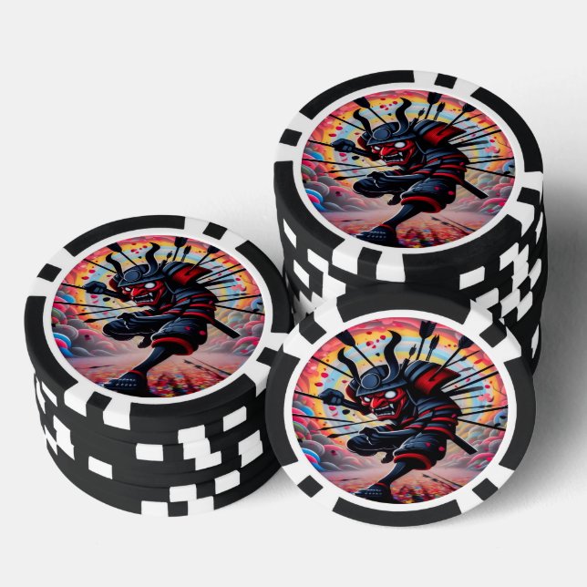 Lot De Jeton De Poker Chips de Poker Punk Samurai (Empiler)