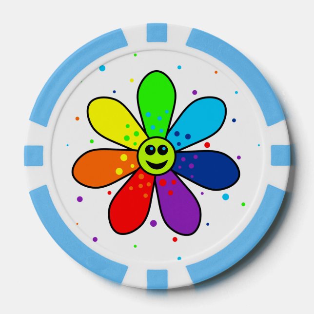 Lot De Jeton De Poker Chips de poker Rainbow Flower (Recto)