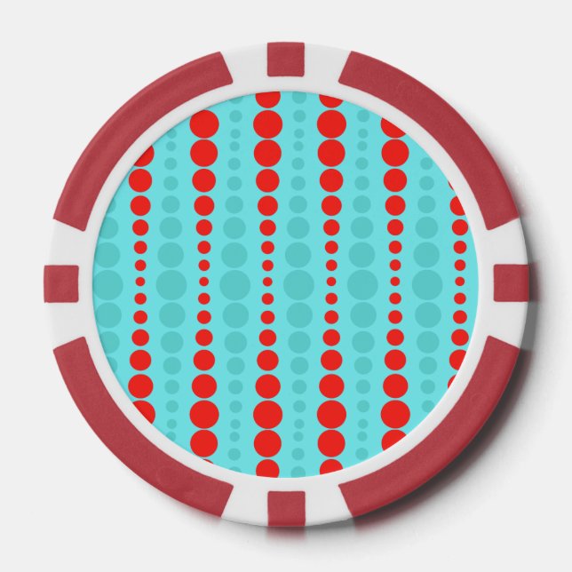 Lot De Jeton De Poker Chips de poker Retro Red et Turquoise (Recto)