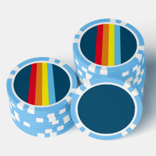Lot De Jeton De Poker Chips de poker Retro Stripes (Navy Blue Multi)