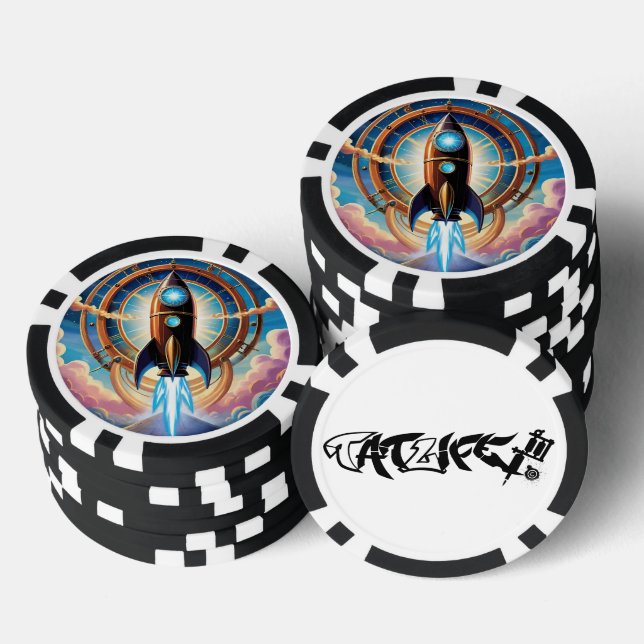 Lot De Jeton De Poker Chips de poker Rocket Ship (Empiler)