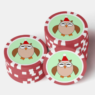 Lot De Jeton De Poker Chouette de Noël