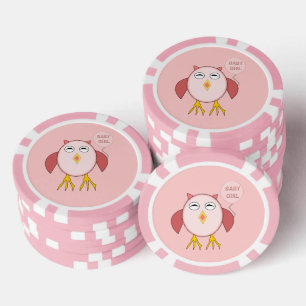 Lot De Jeton De Poker Chouette petite fille rose mignonne