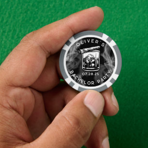 Lot De Jeton De Poker Cigares et Whisky Noir pour Enterrement de Vie de 