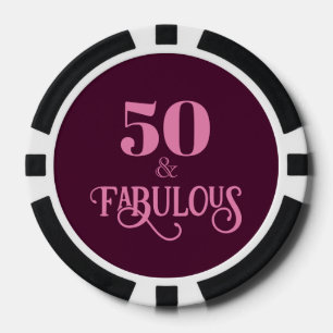 Lot De Jeton De Poker Cinquante ans et Fabuleuse Fête d'anniversaire en 