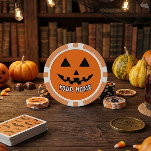 Lot De Jeton De Poker Citrouille orange personnalisée Halloween Votre no