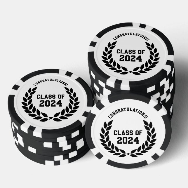 Lot De Jeton De Poker Classe moderne de 2024 College Graduation Party (Empiler)