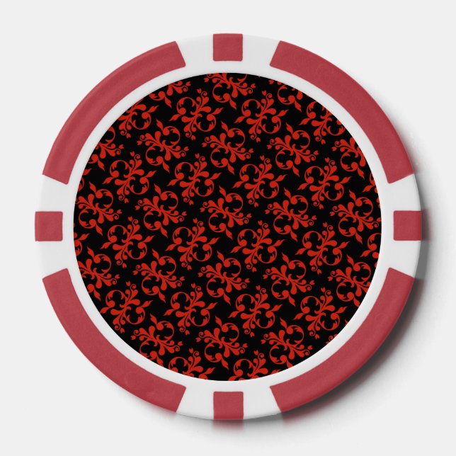 Lot De Jeton De Poker Classic Red Black Pattern (Recto)