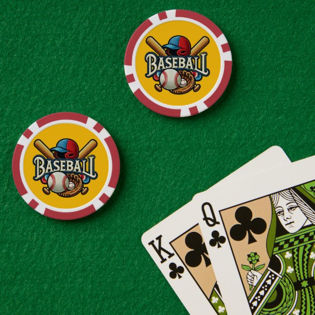 Lot De Jeton De Poker Classique Baseball Essentials / Stylish Retro Lege (Table de poker (double))