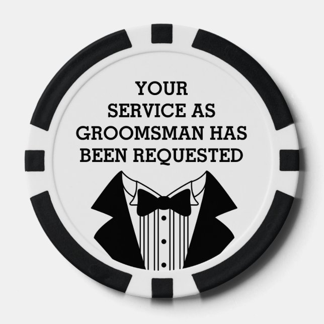 Lot De Jeton De Poker Clay Poker Chip Best Man ou Groomsman Invitation (Recto)