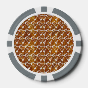 Lot De Jeton De Poker Clay Poker Chips Golden Jewel Motifs