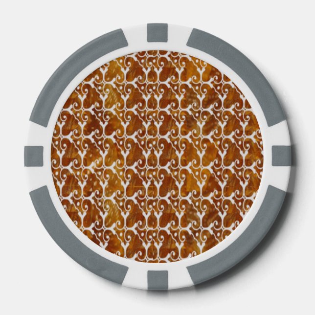 Lot De Jeton De Poker Clay Poker Chips Golden Jewel Motifs (Recto)
