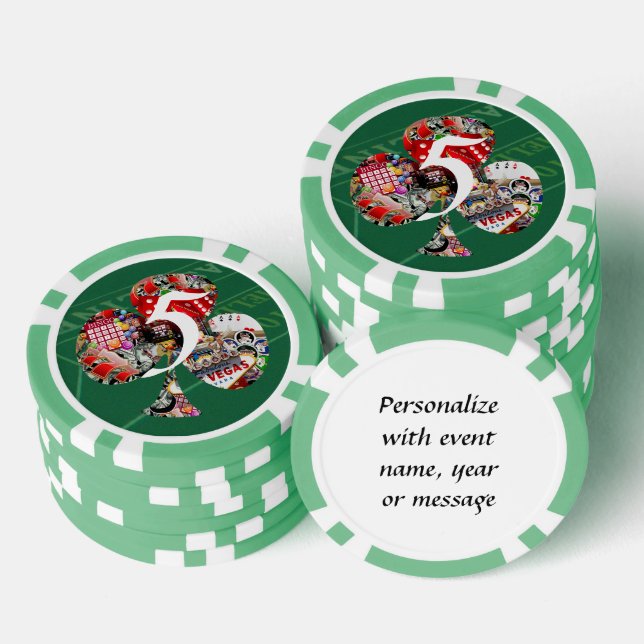 Lot De Jeton De Poker Club - Las Vegas - Forme de carte de jeu (Empiler)