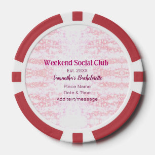 Lot De Jeton De Poker club social de week-end rose paillettes enterremen