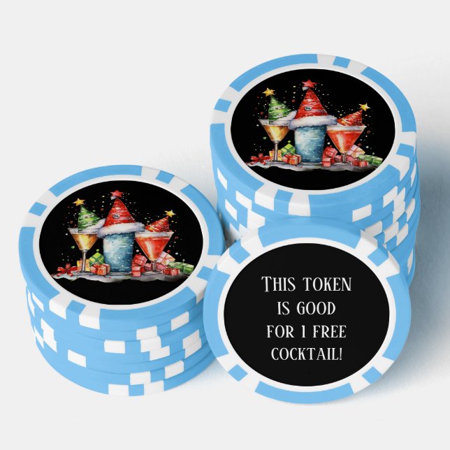 Lot De Jeton De Poker Cocktail de Noël festif boisson gratuite (Empiler)