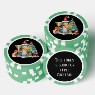 Lot De Jeton De Poker Cocktail de Noël festif boisson gratuite
