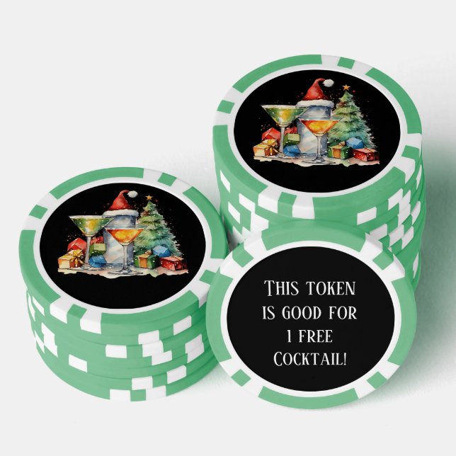 Lot De Jeton De Poker Cocktail de Noël festif boisson gratuite (Empiler)