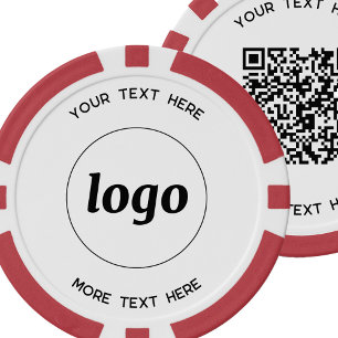 Lot De Jeton De Poker Code QR de logo et texte promotionnel d'entreprise