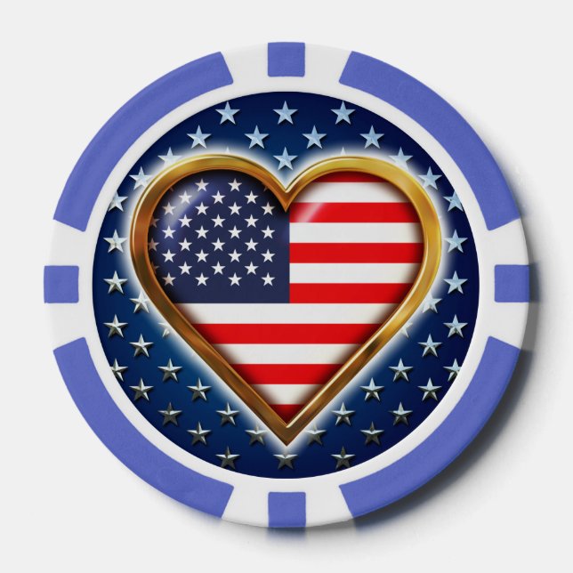 Lot De Jeton De Poker Coeur américain (Recto)