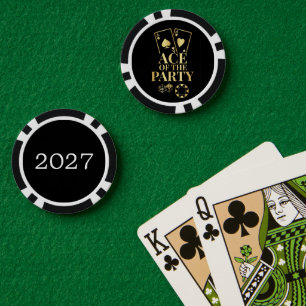 Lot De Jeton De Poker Conception de célibataire As de la fête