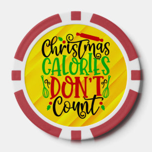 Lot De Jeton De Poker Conception drôle de Noël : les calories ne compten