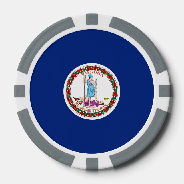 Lot De Jeton De Poker Conception du drapeau de l'État de Virginie (Recto)
