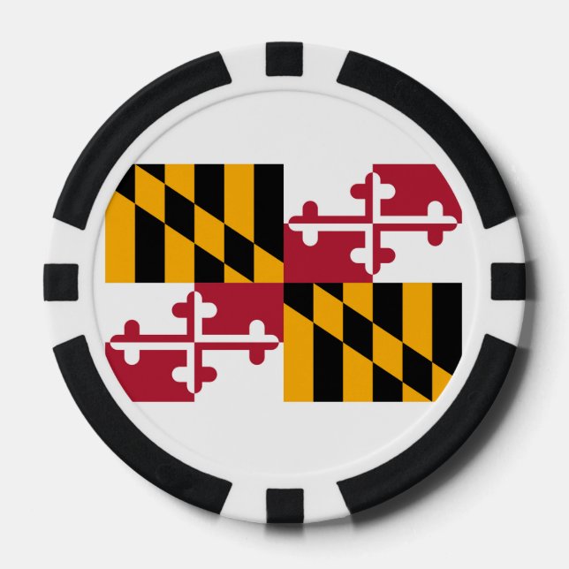 Lot De Jeton De Poker Conception du drapeau de l'État du Maryland (Recto)