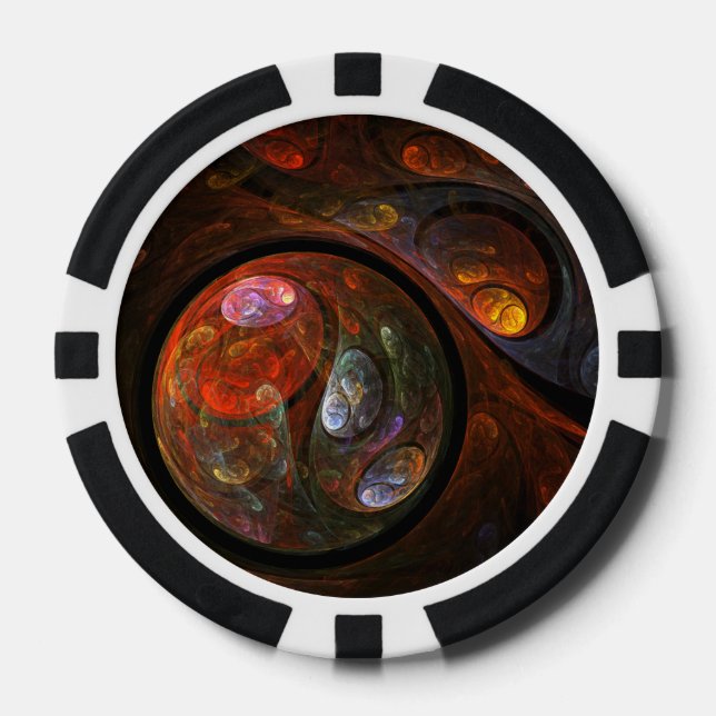 Lot De Jeton De Poker Connexion fluide Art abstrait cosmique moderne (Recto)