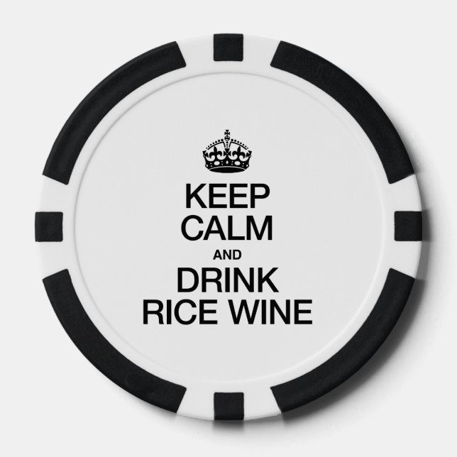 LOT DE JETON DE POKER CONSERVEZ LE VIN DE RIZ CALME ET BOIRE (Recto)