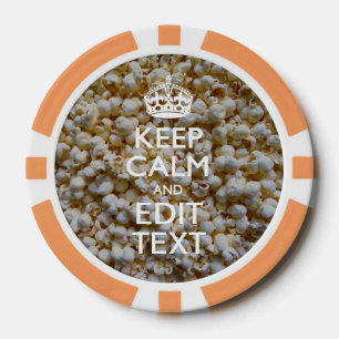 Lot De Jeton De Poker CONTINUEZ LE CALME ET votre texte sur Popcorn