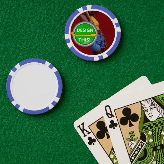 Lot De Jeton De Poker COOL ! Chips de poker - Bleu - Personnalisé (Table de poker (double))