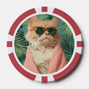 Lot De Jeton De Poker Cool Ginger Chat Vacances Vibes Esthétique