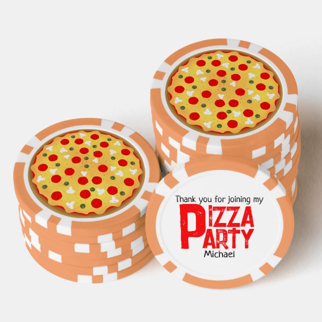 Lot De Jeton De Poker Cool plaisir pizza fête anniversaire de enfant (Empiler)