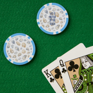 Lot De Jeton De Poker Coquillages de plage côtière