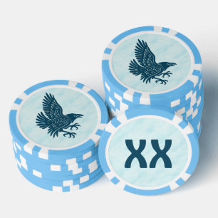 Lot De Jeton De Poker Corbeau bleu dansant