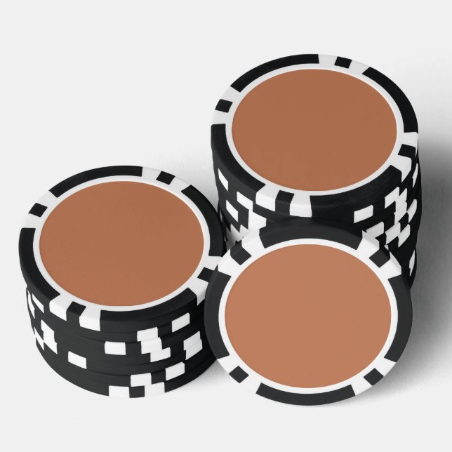Lot De Jeton De Poker Couleur uni brun cuivre (Empiler)