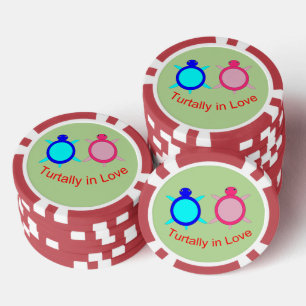 Lot De Jeton De Poker Couple de tortue mignonne