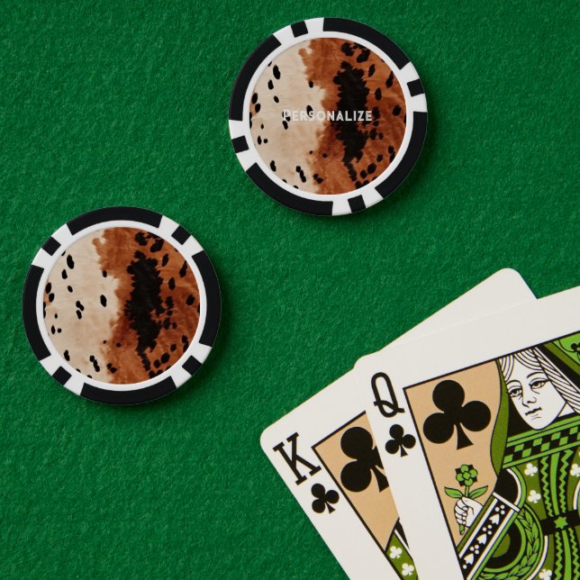 Lot De Jeton De Poker Cowboy Cowhide Brown à la crème occidentale (Table de poker (double))