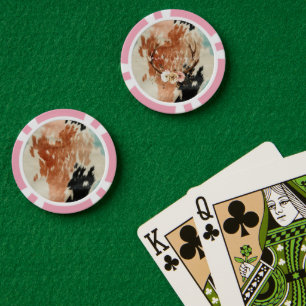 Lot De Jeton De Poker Cowgirl Cuir de Vache Fleur De Cerf Andouillers