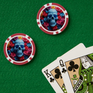 Lot De Jeton De Poker Crâne bleu