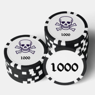 Lot De Jeton De Poker Crâne n os 1000 puce de poker rayé