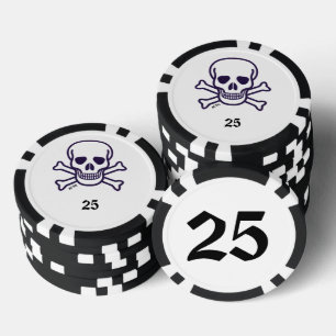 Lot De Jeton De Poker Crâne n os 25 puce de poker rayé