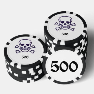 Lot De Jeton De Poker Crâne n os 500 puce de poker rayé